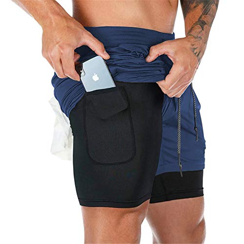 Superora Herren Sport Shorts Laufshorts 2 in 1 Kurze Running Sporthose Fitness Training Mit Eingebaut Taschen von Superora