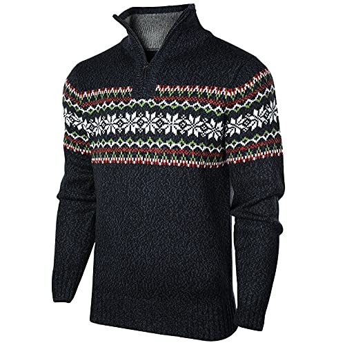 Superora Herren Strickpullover Crewneck Zipper Winterpullover Pullover,Langarm von Superora