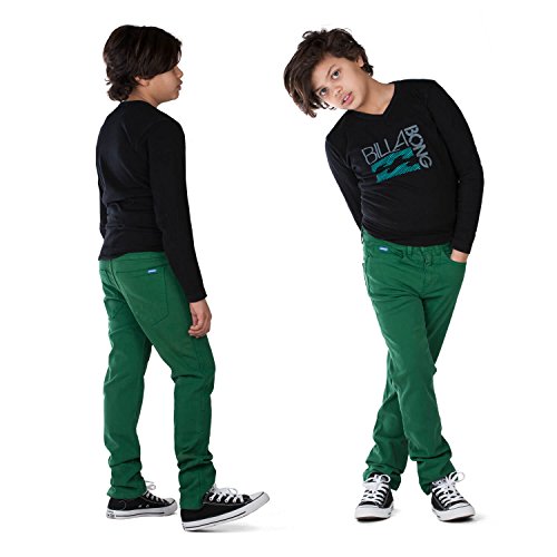 Superslick Kinderhose Slim fit Jungen Jeans Hose mit Stretch Kinder Größe 146-170 (158, grün) von Superslick