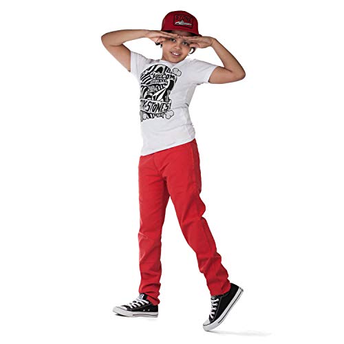 Superslick Kinderhose Slim fit Jungen Jeans Hose mit Stretch Kinder Größe 146-170 (152, rot) von Superslick