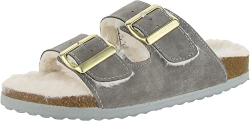 Supersoft 274-975 Damen Schuhe 2er Riemen Pantolette Hausschuhe gefüttert (Lt.Grey, eu_footwear_size_system, adult, women, numeric, medium, numeric_38) von Supersoft