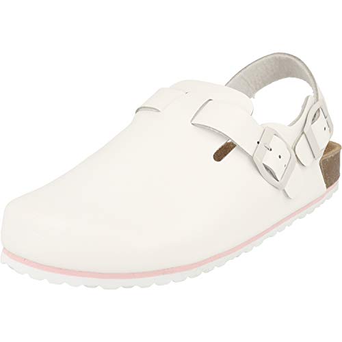 Supersoft 276-132 Damen Schuhe geschlossene Leder Clogs Weiß Praxis (Numeric_36) von Supersoft