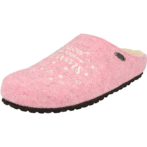 Supersoft Damen 522-508 Filz Pantoffeln Hausschuhe gefüttert Follow your Dreams (Lt.Pink/Rose, eu_footwear_size_system, adult, women, numeric, medium, numeric_40) von Supersoft