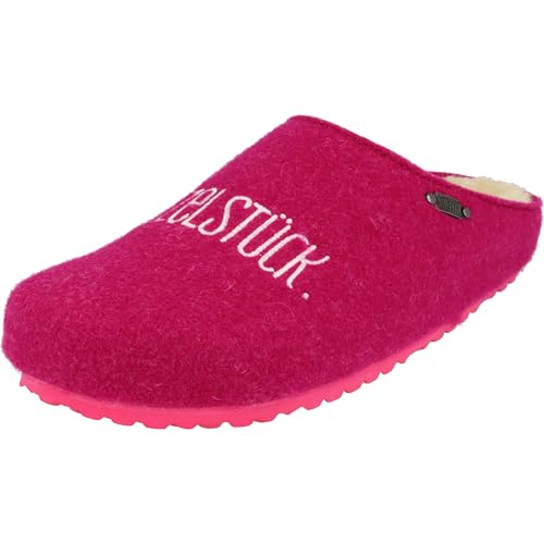 Supersoft Damen Hausschuhe Einzelstück 522-541 weiche Filz Pantoffeln gefüttert (Fuchsia, EU Schuhgrößensystem, Erwachsene, Damen, Numerisch, M, 36) von Supersoft