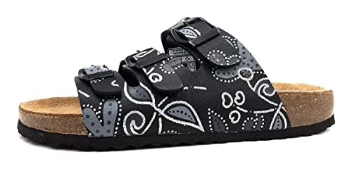Supersoft Damen Schuhe 274-051 Pantolette Hausschuhe Glitzer Blumen in 2 Farben (Black, Numeric_38) von Supersoft