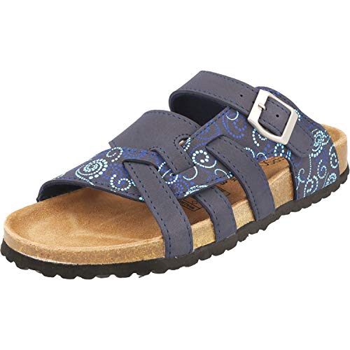 Supersoft Damen Schuhe 274-147 Hausschuhe Pantoletten Sandalen Lederfußbett in 2 Farben (Blue Multi, Numeric_38) von Supersoft