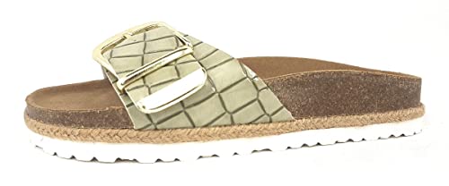 Supersoft Damen Schuhe 274-870 Pantolette Sandale Reptildesign Green Schnalle (eu_Footwear_Size_System, Adult, Women, Numeric, medium, Numeric_39) von Supersoft