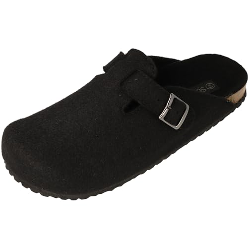 Supersoft Herren 511-064 Clogs Pantolette Hausschuhe Filz Pantoffel Schwarz (Numeric_42) von Supersoft