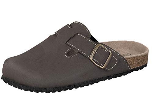 Supersoft Herren Hausschuhe Clogs Leder-Fußbett 176-002 in 2 Farben (47 EU, Brown) von Supersoft