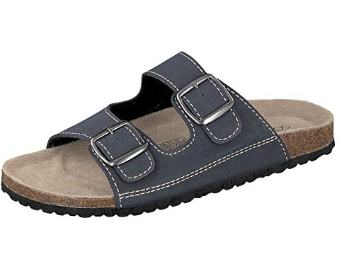 Supersoft Herren Hausschuhe Pantoffeln 2er Riemen 174-001 in 3 Farben (44 EU, Blue) von Supersoft