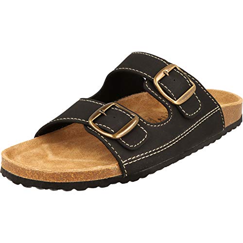 Supersoft Herren Pantoletten Hausschuhe Lederfußbett 174-001 in 5 Farben (Black, Numeric_43) von Supersoft