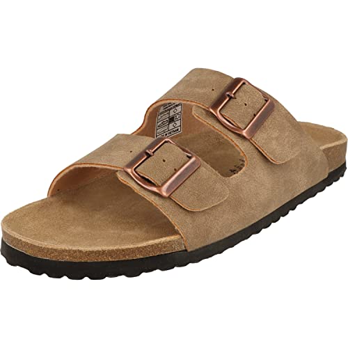 Supersoft Herren Schuhe 174-132 Fußbett Pantoletten Sandalen 2er Riemen Hausschuhe (Brown, EU Schuhgrößensystem, Erwachsene, Herren, Numerisch, M, 45) von Supersoft