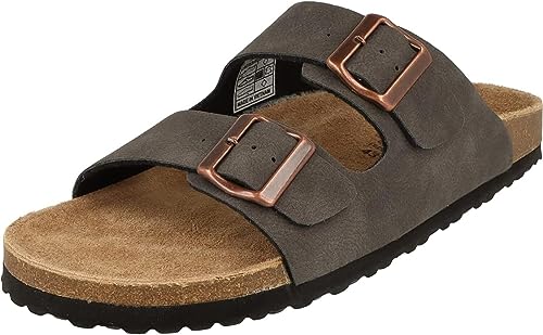 Supersoft Herren Schuhe 174-132 Fußbett Pantoletten Sandalen 2er Riemen Hausschuhe (Dk.Grey, EU Schuhgrößensystem, Erwachsene, Herren, Numerisch, M, 42) von Supersoft