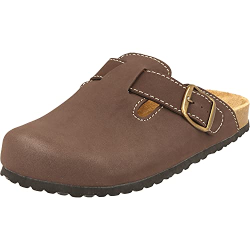 Supersoft Herren Schuhe 176-002 Hausschuhe Clogs Lederfußbett in 2 Farben (Brown, Numeric_41) von Supersoft