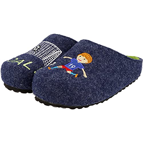 Supersoft Jungen Schuhe 542-277 Pantoffeln Clogs Hausschuhe Fußball Goal Navy (Numeric_29) von Supersoft