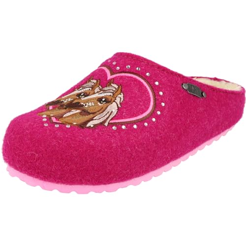 Supersoft Mädchen Komfort Schuhe 542-366 warme Pantoffeln Hausschuhe Pferd Clogs gefüttert (Fuchsia, EU Schuhgrößensystem, Grundschulkind, Damen, Numerisch, M, 32) von Supersoft