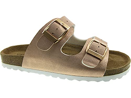 Supersoft Mädchen Schuhe 474-501 2er-Riemen Pantolette Lederfußbett Rosegold EU 38 von Supersoft