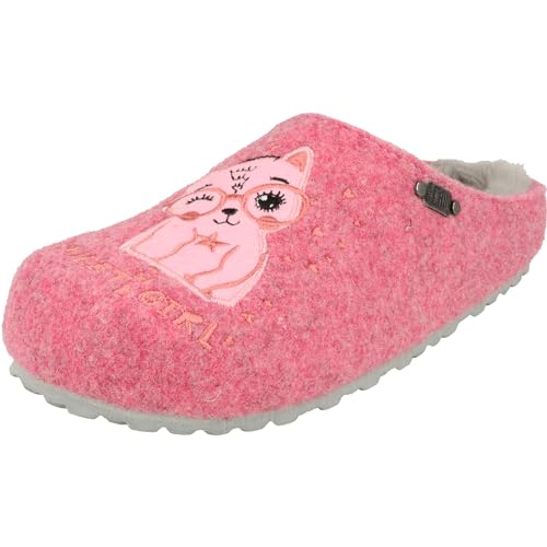 Supersoft Mädchen Schuhe gefüttert 542-343 Pantoffeln Hausschuhe Katze Pink (EU Schuhgrößensystem, Grundschulkind, Numerisch, M, 30) von Supersoft