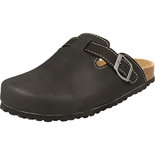 Supersoft Unisex Schuhe Clogs Pantoletten Hausschuhe Lederfußbett Black (36 EU) von Supersoft