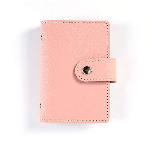 Kreditkartenetui aus weichem Leder, Mini-Geldbörse, tragbar, Kreditkartenhalter, mehrere Fächer, Visitenkartenetui mit Knopf (Rosa), rose, 7.5cmx11cm von Supertool