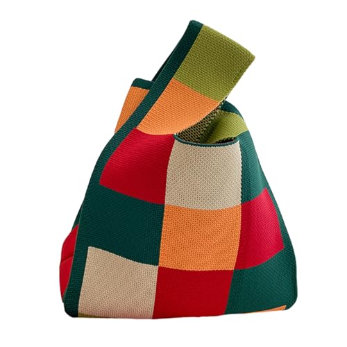 Häkeltasche,Bunte gestrickte Umhängetasche für Frauen - Gestrickte Umhängetasche, gestrickte Tasche, ästhetische Tasche, stilvolle Häkeltaschen für Frauen für Schule, Shopping, Reisen Suphyee von Suphyee