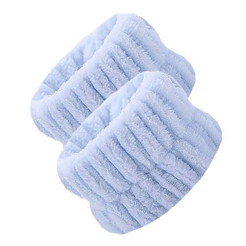 Handgelenk-Spa-Waschband - 2 Stück Coral Fleece Spa-Armbänder saugfähig,Elastische Handgelenkhandtücher zum Waschen des Gesichts, flauschige Haargummis für Frauen, Mädchen-Yoga-Übungsfrauen Suphyee von Suphyee