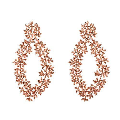 Suplight Ast Zweig Blätter Design Ohrstecker Roségold Vergoldet Statement Ohrringe Ear Studs Elegant Ohrschmuck Accessoire für Mädchen Frauen Hochzeit Party Geburtstag von Suplight