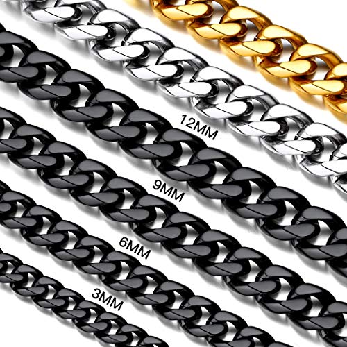 Suplight Damen Collier schwarz kurz Panzerkette 36+5cm/6mm verstellbar kubanische Gliederkette glänzend Panzer Kette trendige Halskette Modeschmuck Accessoire für Frauen Mädchen Suplight Damen Collier schwarz kurz Panzerkette 36+5cm/6mm verstellbar kubanische Gliederkette glänzend Panzer Kette trendige Halskette Modeschmuck Accessoire für Frauen Mädchen von Suplight