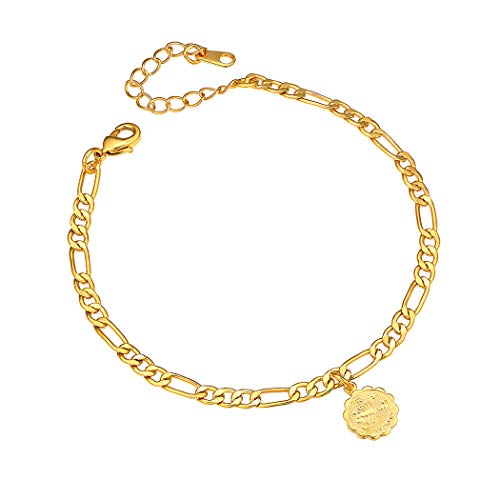 Suplight Damen Herren Retro-Stil Sternzeichen Fußkette 18k vergoldet Konstellation Symbol Skorpion Anhänger mit 22+5cm Figarokette Fußarmband Sternbilder Knöchelarmband Schmuck für Geburtstag von Suplight