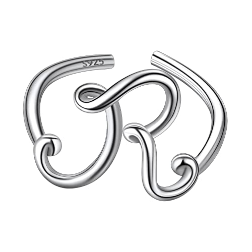 Suplight Damen Offener Ring 925 Sterling Silber Verstellbare Initiale Alphabet Schmuck Geschenk für Frauen Mädchen Letter Ring mit Buchstabe R von Suplight