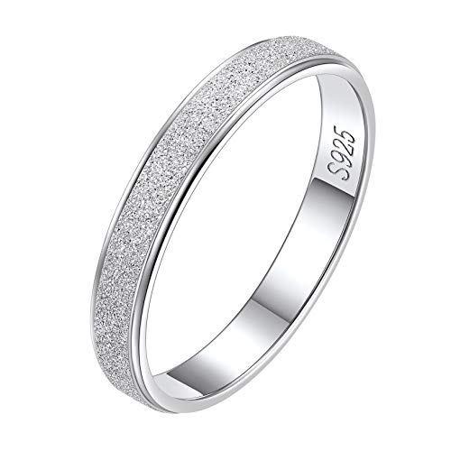 Suplight Ring 925 Sterlingsilber Größe 57 für Männer Frauen 3mm matter Sandstrahl simpel Ring Verlobungsring Ehering Hochzeitsringe von Suplight