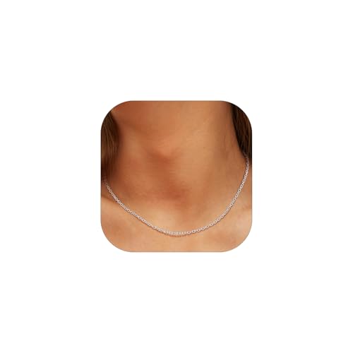 Suplight Kette Silber ohne Anhänger Edelstahlkette dünne Gliederkette Charm Choker Kette Frauen Collier Rolokette, 2mm breit, 78cm lang,Geschenk für Weihnachten Suplight Kette Silber ohne Anhänger Edelstahlkette dünne Gliederkette Charm Choker Kette Frauen Collier Rolokette, 2mm breit, 78cm lang,Geschenk für Weihnachten von Suplight