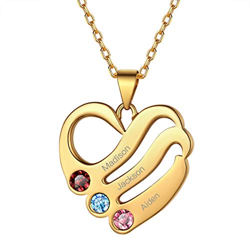 Suplight Familienkette mit Namen Gravur 18k vergoldet Silber Herzkette mit Geburtsstein personalisiert Herz Anhänger + 46cm Rolokette Freundschaft Parterschaft BFF Schmuck einzigartiges Geschenk Suplight Familienkette mit Namen Gravur 18k vergoldet Silber Herzkette mit Geburtsstein personalisiert Herz Anhänger + 46cm Rolokette Freundschaft Parterschaft BFF Schmuck einzigartiges Geschenk von Suplight