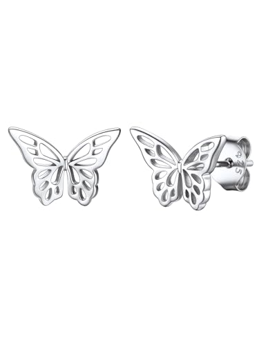 Suplight Guess Ohrringe Damen Schmetterling Ohrringe Ohrstecker Silber 925 Mädchen Kinder Ohrschmuck Kommt in Geschenk Box von Suplight