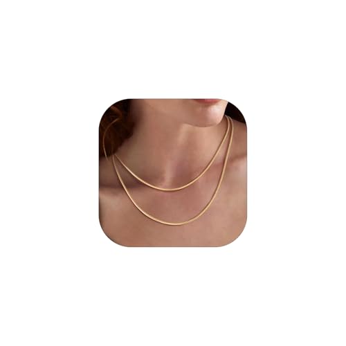 Suplight Vergoldete Kette Edelstahl Damen Kette Gold Wasserfest Halskette Choker Halsreif 41cm lang Unisex Kette Collier Geschenk für Weihnachten Geburtstag von Suplight