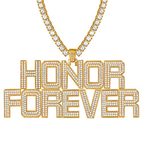 Suplight Herren Initiale Kette 18k vergoldet DIY Iced-Out Buchstaben Anhänger Bling Bling Initiale Hiphop Rapper Modeschmuck Accessoire für Männer Jungen von Suplight