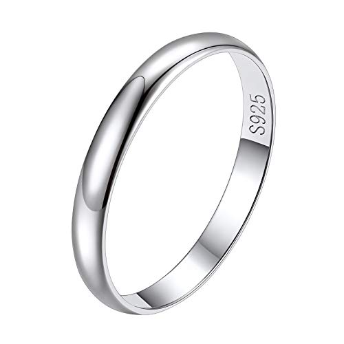 Suplight Herren Verlobungsring Ehering Silber 925 Ring Größe 59 3mm glänzender Silberring Schmuck für Hochzeit Verlobung von Suplight