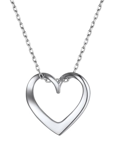 Suplight Herzkette Silber 925 Heart Charm Kette Damen Halskette Silber Herzanhänger Schmuck Geschenke für Frauen Freundin Einstellbare Kettenlänge 40 + 5cm von Suplight