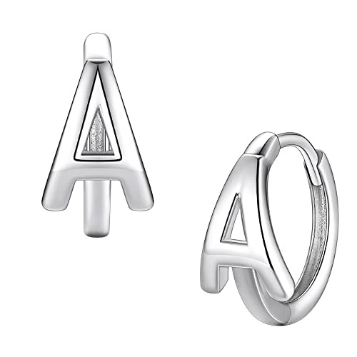 Suplight Ohrringe Damen mit Buchstabe A Creolen aus 925 Sterling Silber Initiale Alphabet Schmuck Geschenk für Frauen Mädchen von Suplight