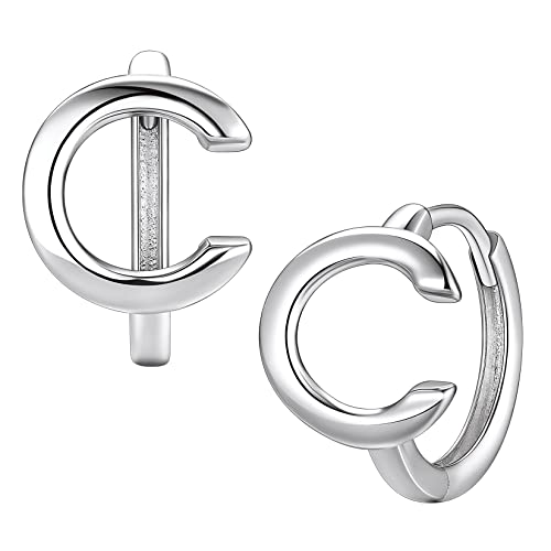 Suplight Ohrringe Damen mit Buchstabe C Creolen aus 925 Sterling Silber Initiale Alphabet Schmuck Geschenk für Frauen Mädchen von Suplight