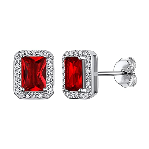 Suplight Ohrringe für Damen aus 925 Sterling Silber Kristall Ohrstecker mit Geburtsstein Januar in Quadratschnittform Zirkonia Ohr Piercing Garnet Ohrschmuck für Freundin Mädchen Suplight Ohrringe für Damen aus 925 Sterling Silber Kristall Ohrstecker mit Geburtsstein Januar in Quadratschnittform Zirkonia Ohr Piercing Garnet Ohrschmuck für Freundin Mädchen von Suplight