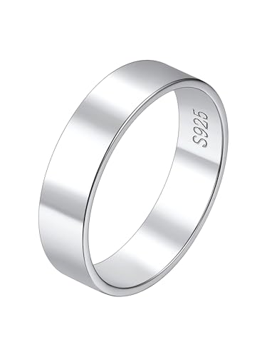 Suplight Ring Silber 925 Damen Herren Verlobungsring Breite 5mm Größe 57 Paar Ring Promise Ring Geschenk für Ehefrau Mann Freundin Freund von Suplight