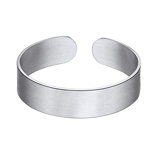 Suplight Verlobungsring Ehering für Damen Herren Edelstahl offener Ring verstellbar Band Ring 5mm breit matte Knöchelring Modeschmuck Geschenk für Jahrestag Valentinstag von Suplight