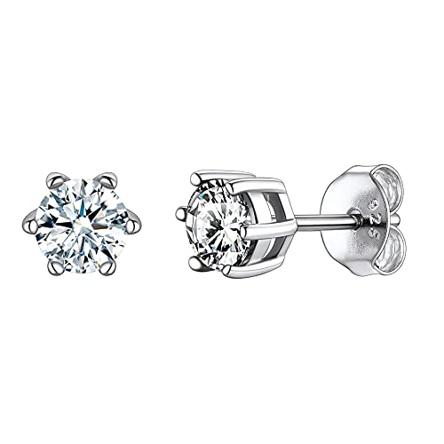Suplight Zirkonia Ohrstecker Damen Silber 925 April Geburtsstein Ohrringe Heilsteine Mondstein Ohr Piercing medizinische Ohrschmuck billiger Kristall Accessoire für Damen Mädchen von Suplight