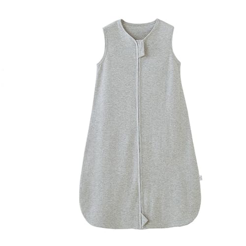 Supolian Weste Babydecken Sommer SchlafSack 0-24 Monate Wearable Blankets für Babys 2-Wege Reißverschluss TOG 0.5 Kleinkind Schlafsäcke 6 Farben (Grau, L (80-90cm)) von Supolian