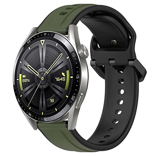 Armband für Huawei Watch GT 4 46mm/Huawei Watch GT 3 46mm, 22mm Zweifarbig Wasserdichtes Silikon Sportband für Huawei Watch GT 3 Pro 46mm/Watch 3/Watch 3 Pro/Watch GT 2 46 mm/GT2 Pro von Supore