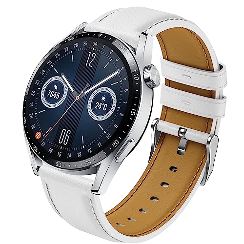 Supore Armband für Huawei Watch GT 3 46mm, 22mm Weiches Lederband für Huawei Watch GT 4 46mm/Huawei Watch GT 3 Pro 46mm/Watch GT Runner/Watch GT 2 46mm/Watch GT 2e/Watch GT 2 Pro von Supore