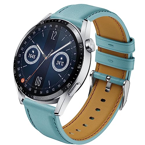 Supore Armband für Huawei Watch GT 3 46mm, 22mm Weiches Lederband für Huawei Watch GT 4 46mm/Huawei Watch GT 3 Pro 46mm/Watch GT Runner/Watch GT 2 46mm/Watch GT 2e/Watch GT 2 Pro von Supore