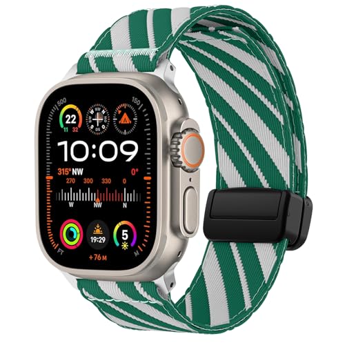 Supore Kompatibel mit Apple Watch Armband Ultra 2/Ultra 49mm 45mm 44mm 42mm, Leichtes Soft Canvas Nylon Armband für iWatch Ultra/Ultra 2 Series 9 8 7 6 5 4 3 2 1 SE Herren Damen von Supore