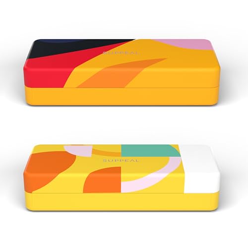 Suppeal 2er-Set Hartschalen-Brillenetui in Geschenkbox – Premium Brillenetui für Damen & Herren – Inkl. Mikrofaser-Putztuch – Robustes Etui für Brille, Sonnenbrille & mehr von Suppeal